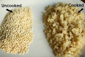 Cooked and Uncooked Quinoa